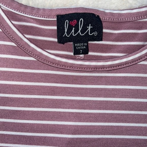 Layered flutter sleeve dress‎ with open shoulder .pink/brown size 7 - Picture 3 of 3